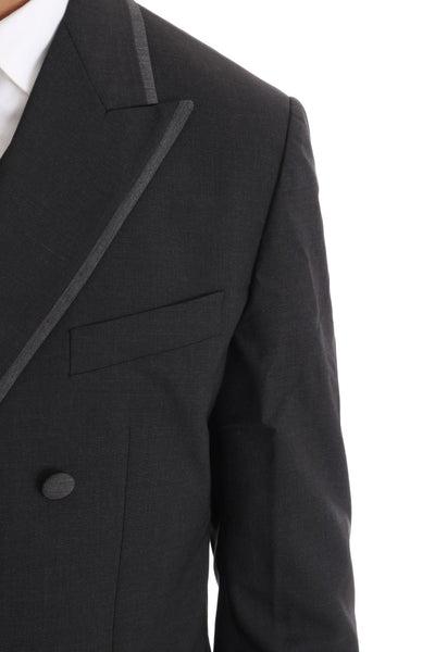 Dolce & Gabbana Gray Wool Stretch 3 Piece Two Button Suit