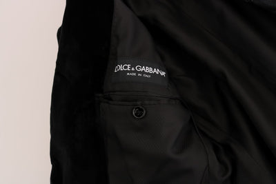Dolce & Gabbana Black Velvet Slim Double Breasted Suit