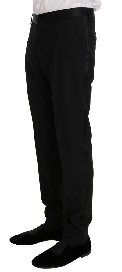 Dolce & Gabbana Black Wool Silk Saxophone Slim Fit Suit