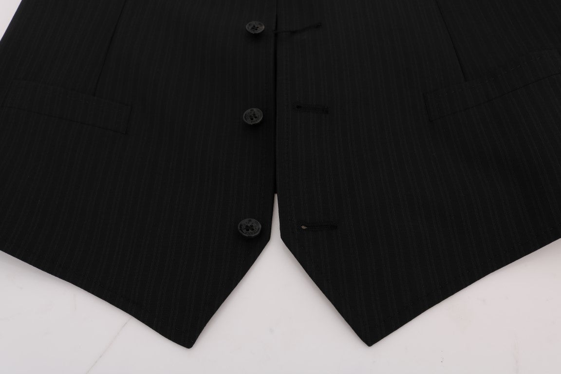 Dolce & Gabbana Black STAFF Wool Stretch Vest