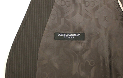 Dolce & Gabbana Brown Striped Stretch Dress Vest