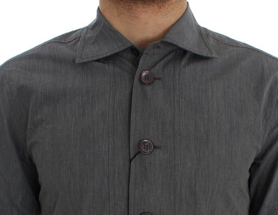 Dolce & Gabbana Gray Cotton Formal Dress Button Shirt