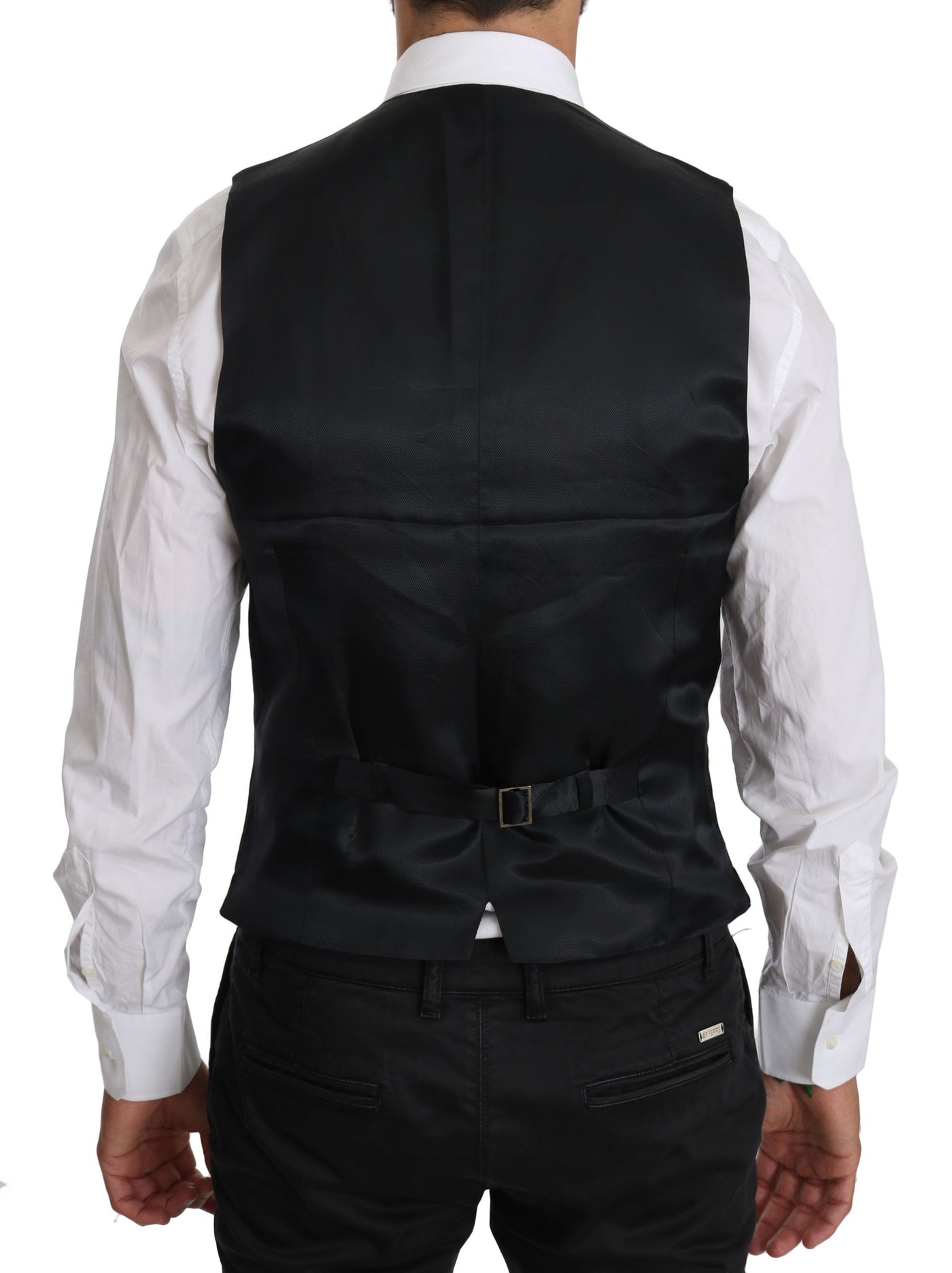 Dolce & Gabbana Blue Wool Waistcoat Formal Gilet Vest