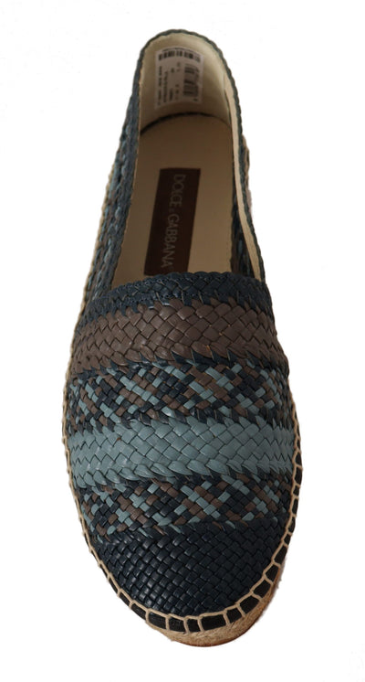 Dolce & Gabbana Blue Gray Slip On Buffalo Espadrille Shoes