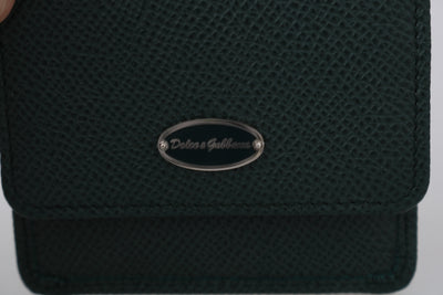 Dolce & Gabbana Green Dauphine Leather Condom Case Holder