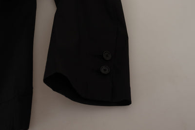 Dolce & Gabbana Black Cotton Single Breasted Blazer Jacket