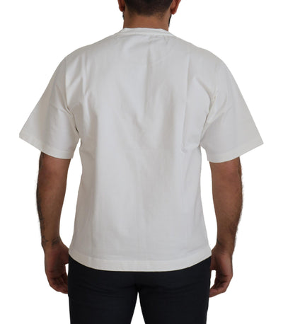 Dolce & Gabbana White Amor Cotton Crewneck  T-shirt