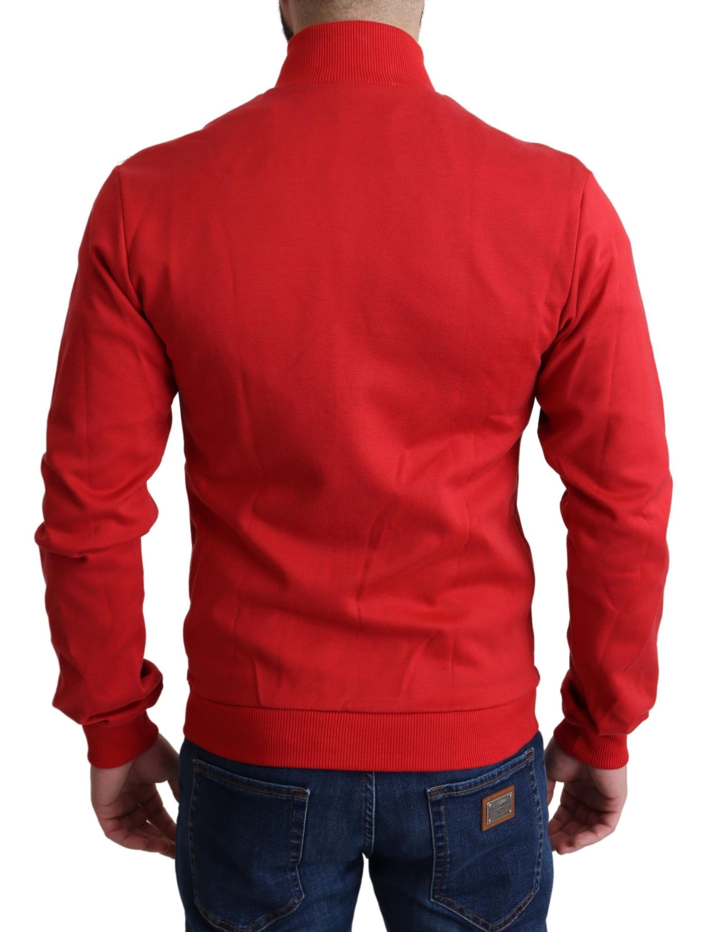 Dolce & Gabbana Red DG Motor Club Zippered Cardigan Sweater