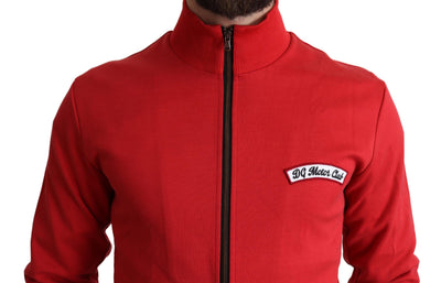 Dolce & Gabbana Red DG Motor Club Zippered Cardigan Sweater