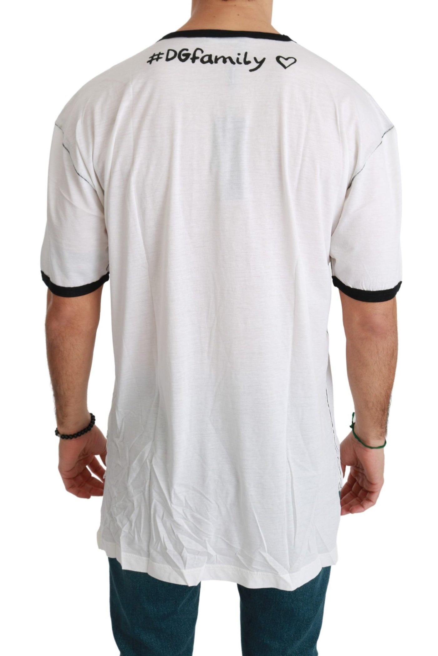Dolce & Gabbana White Men Print #dgfamily Cotton T-shirt
