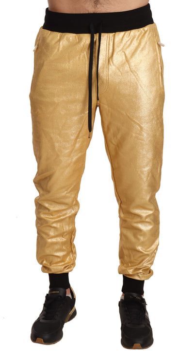 Dolce & Gabbana Gold Pig Of The Year Cotton Trousers Pants