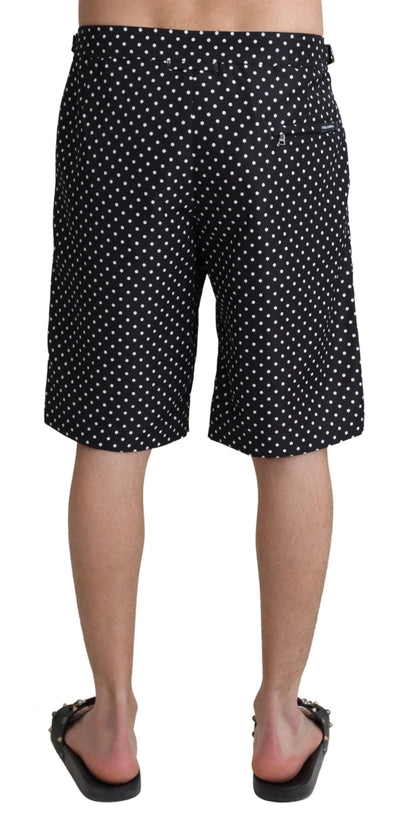 Dolce & Gabbana Black Polka Dots Beachwear Shorts Swimwear