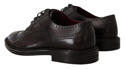 Dolce & Gabbana Purple Leather Oxford Wingtip Formal Shoes