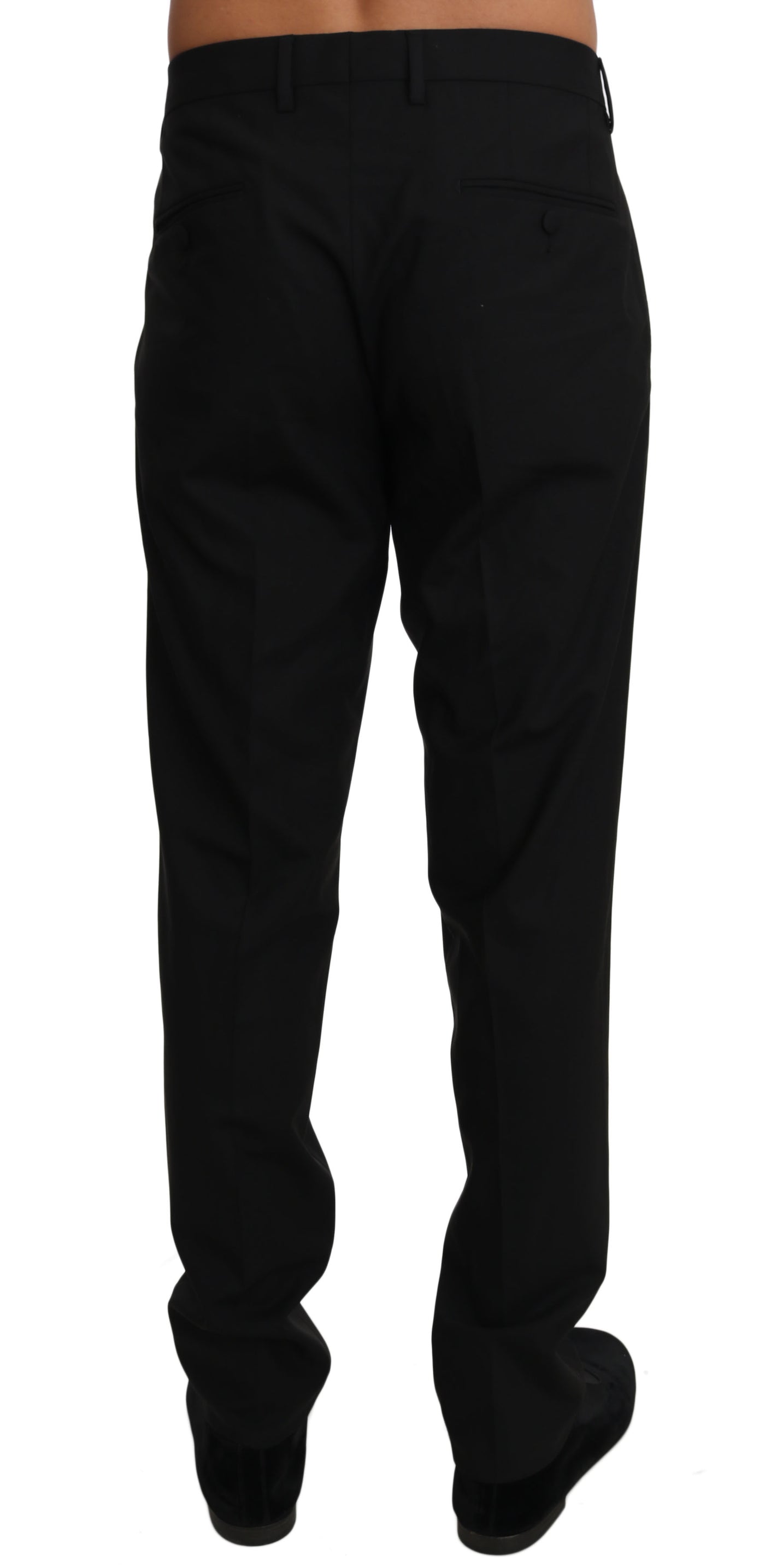Dolce & Gabbana Black Wool Stretch Dress Trousers Pants