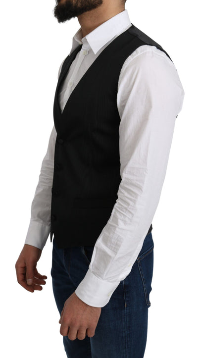 Dolce & Gabbana Gray 100% Silk Formal Coat Vest