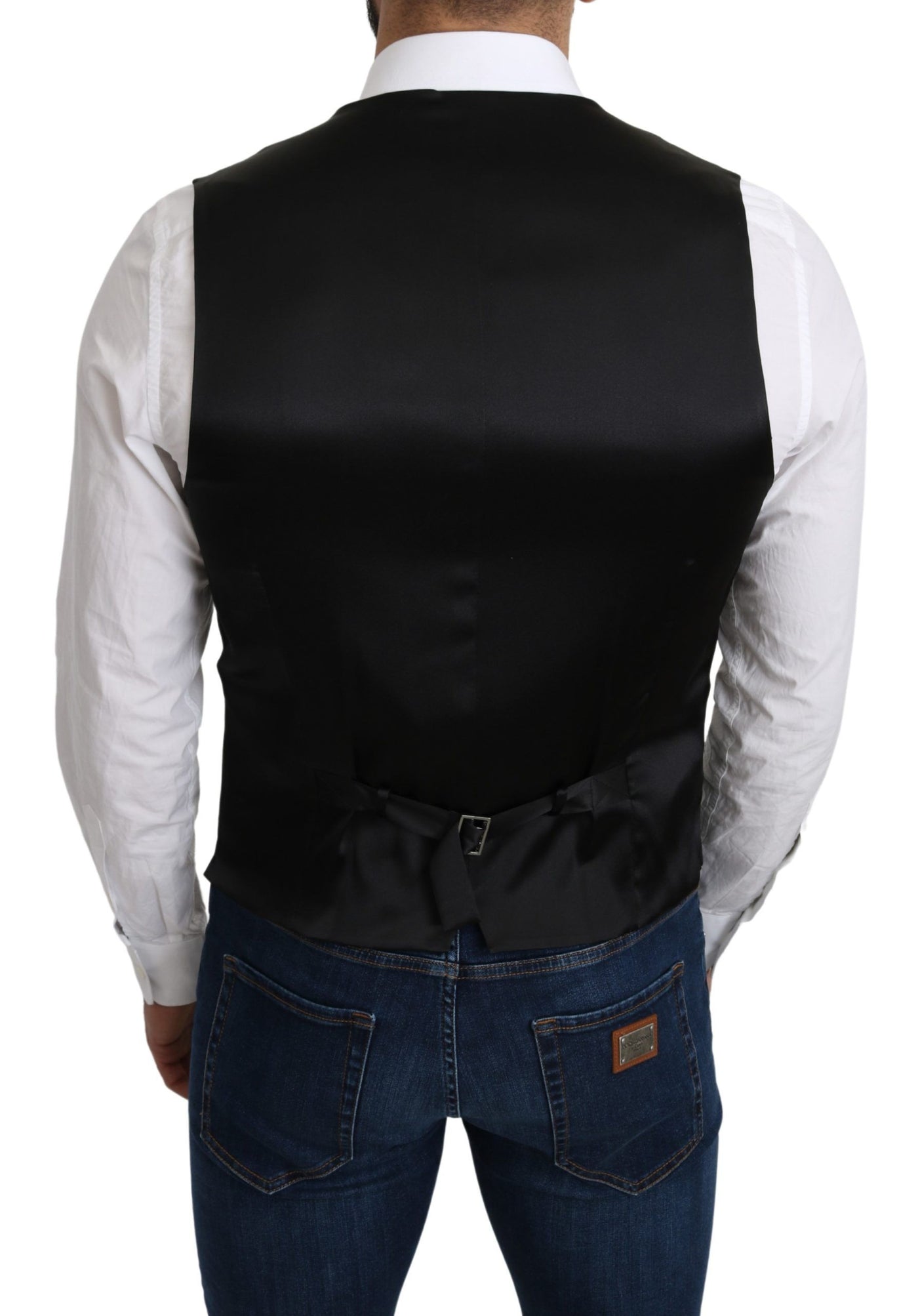 Dolce & Gabbana Gray 100% Silk Formal Coat Vest