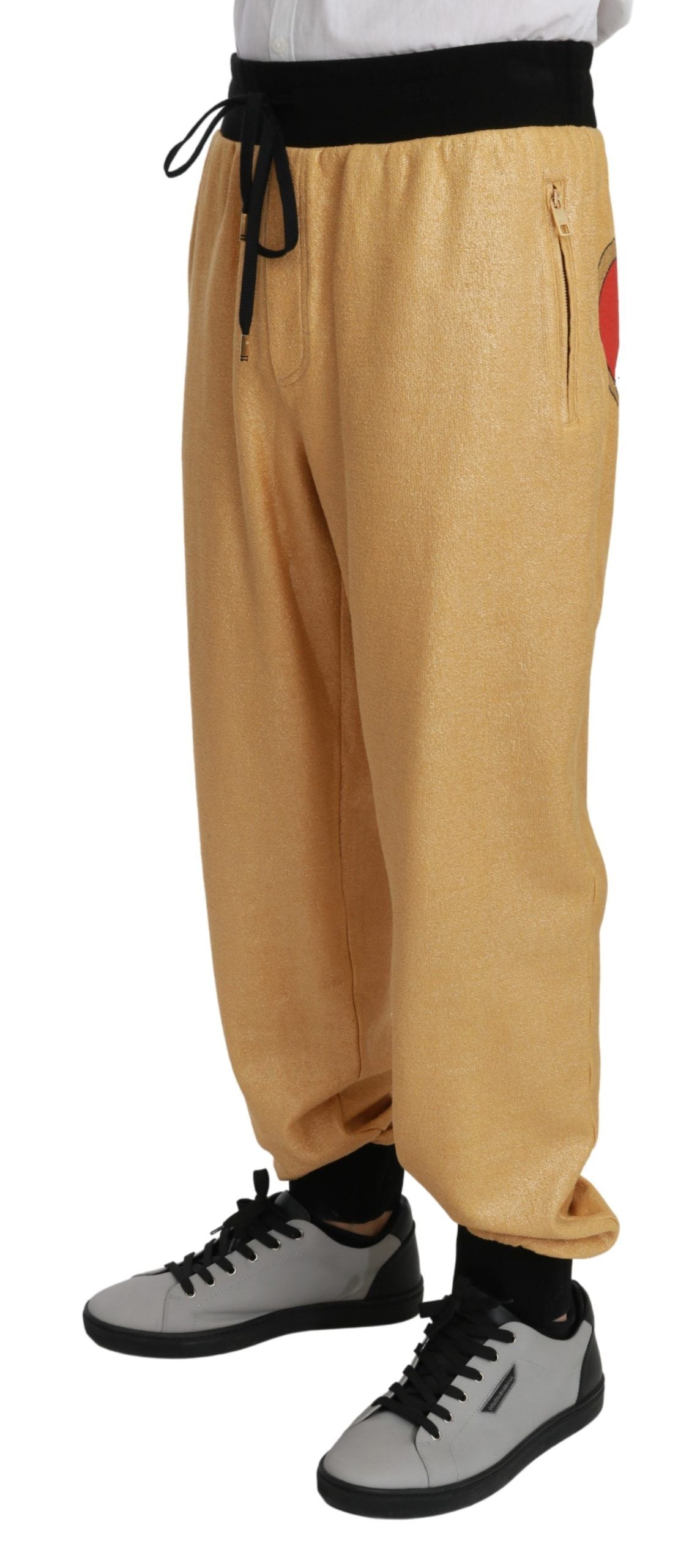 Dolce & Gabbana Gold Year Of The Pig Cotton Mens Pants
