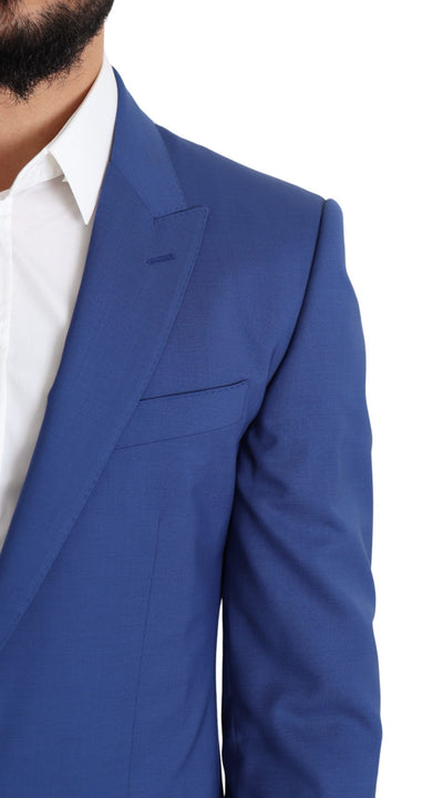 Dolce & Gabbana Blue Wool Single Breasted Coat MARTINI Blazer