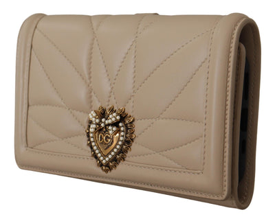 Dolce & Gabbana Beige Leather Devotion Cardholder IPHONE 11 PRO Wallet