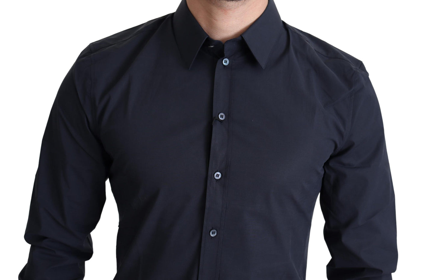 Dolce & Gabbana Dark Blue Cotton Stretch SICILIA Shirt