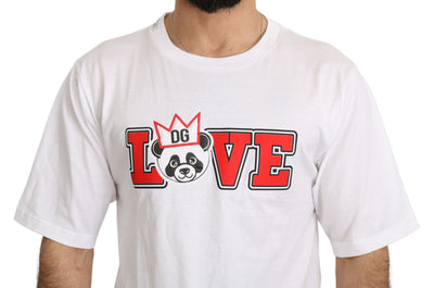 Dolce & Gabbana White Love Panda Print Top T-shirt