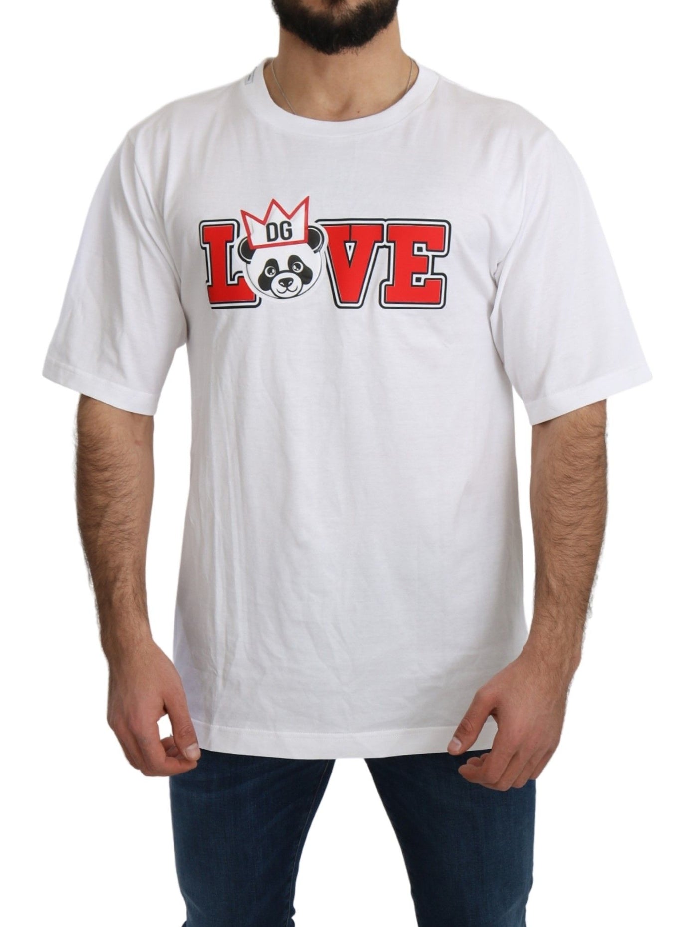 Dolce & Gabbana White Love Panda Print Top T-shirt