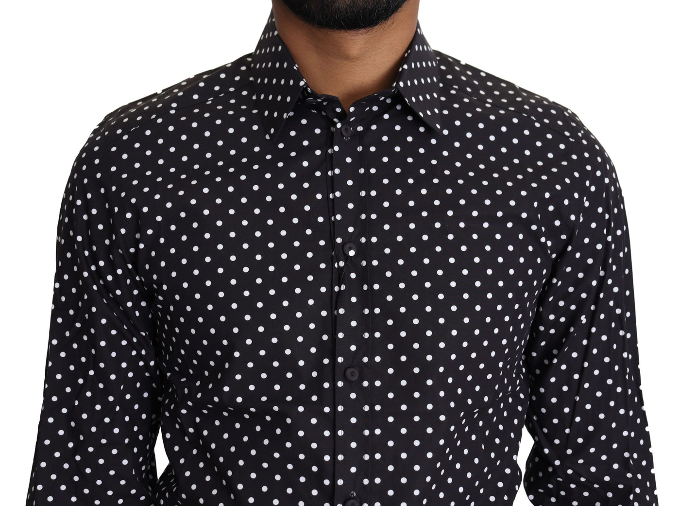 Dolce & Gabbana Black White Polka Dots Casual Shirt