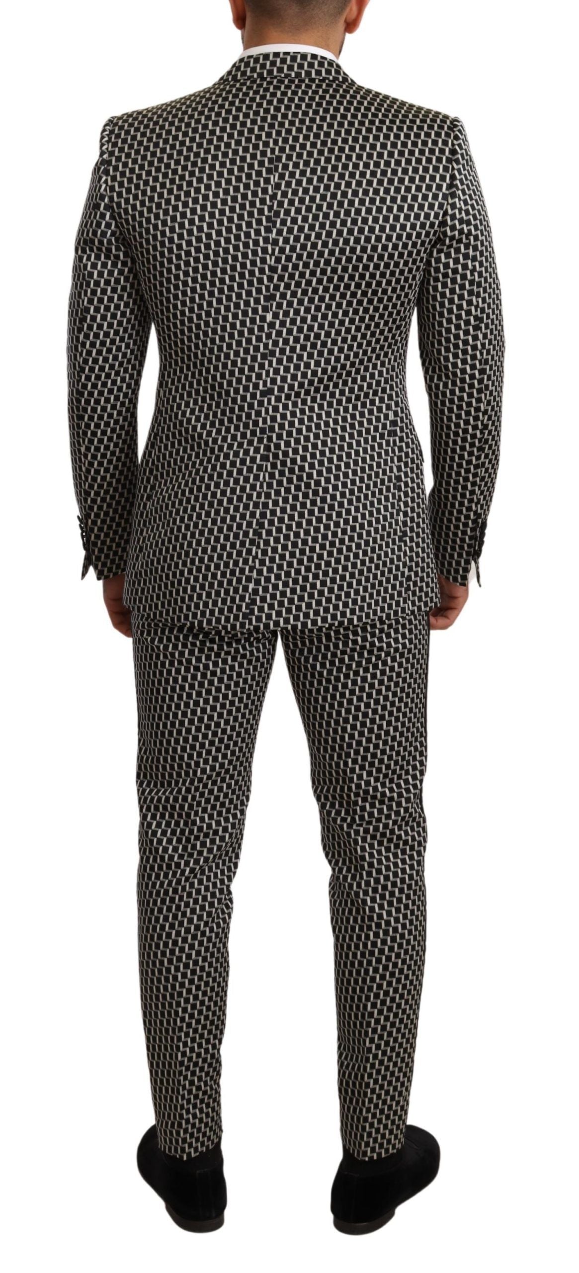 Dolce & Gabbana Black White Check 3 Piece Set MARTINI Suit