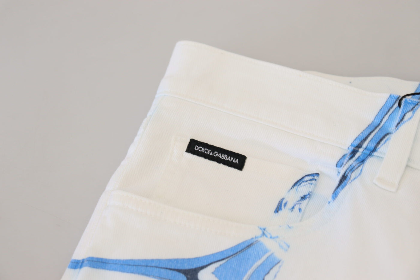 Dolce & Gabbana White Blue Denim Cotton Jeans Stretch Skinny Fit Pant