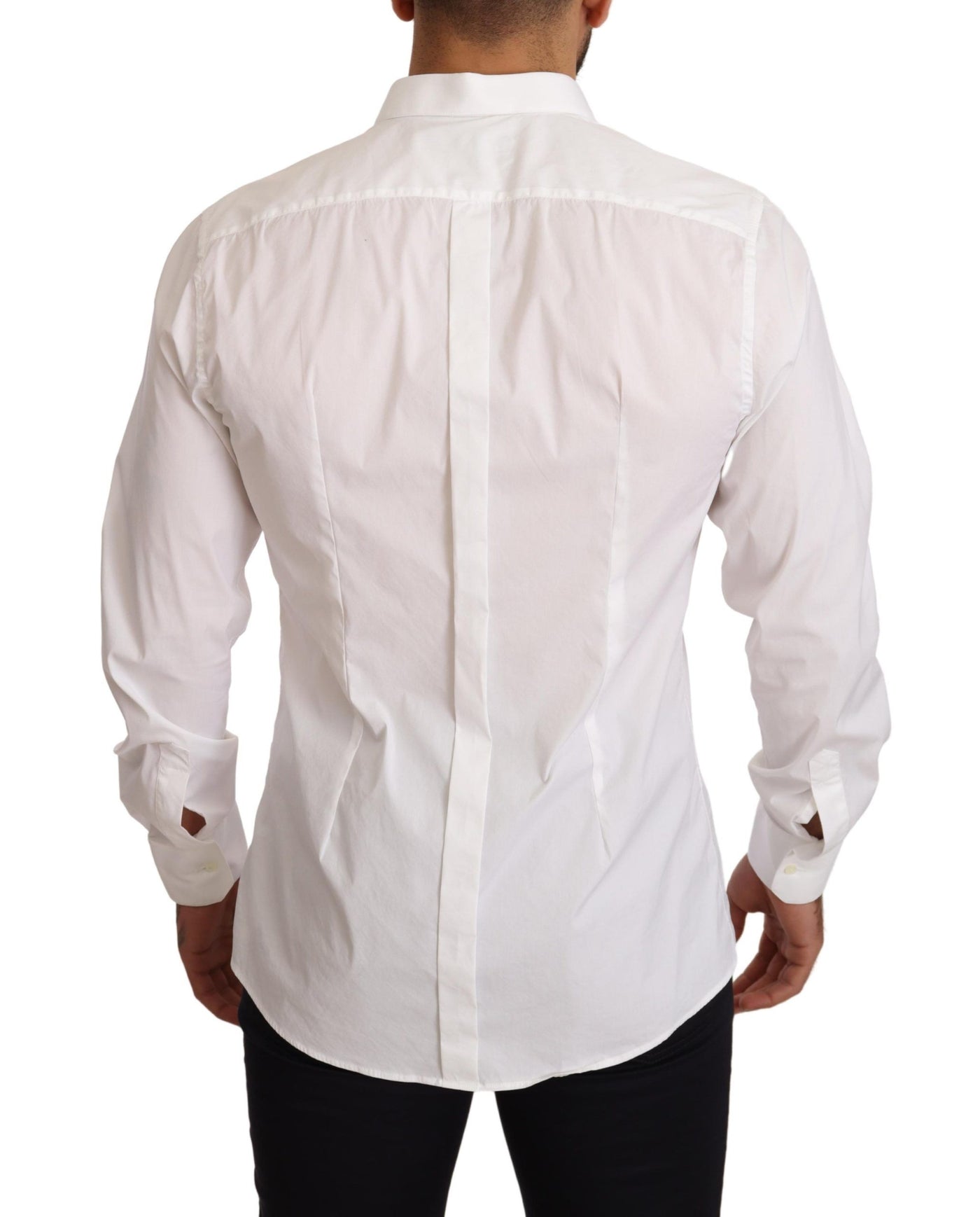 Dolce & Gabbana White Cotton Blend Men Formal Shirt