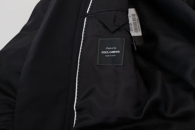 Dolce & Gabbana Black Wool Full Zip Long Sleeves Jacket
