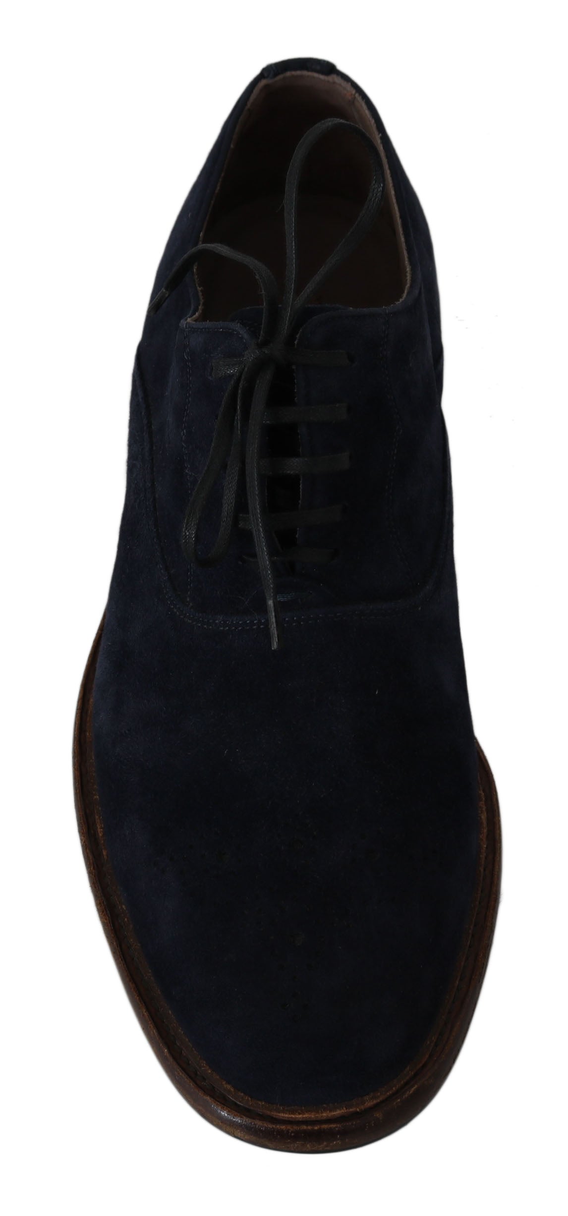 Dolce & Gabbana Blue Leather Marsala Derby Goatskin Shoes