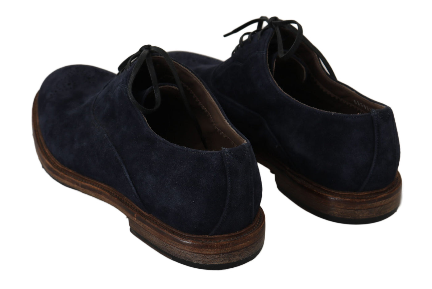 Dolce & Gabbana Blue Leather Marsala Derby Goatskin Shoes
