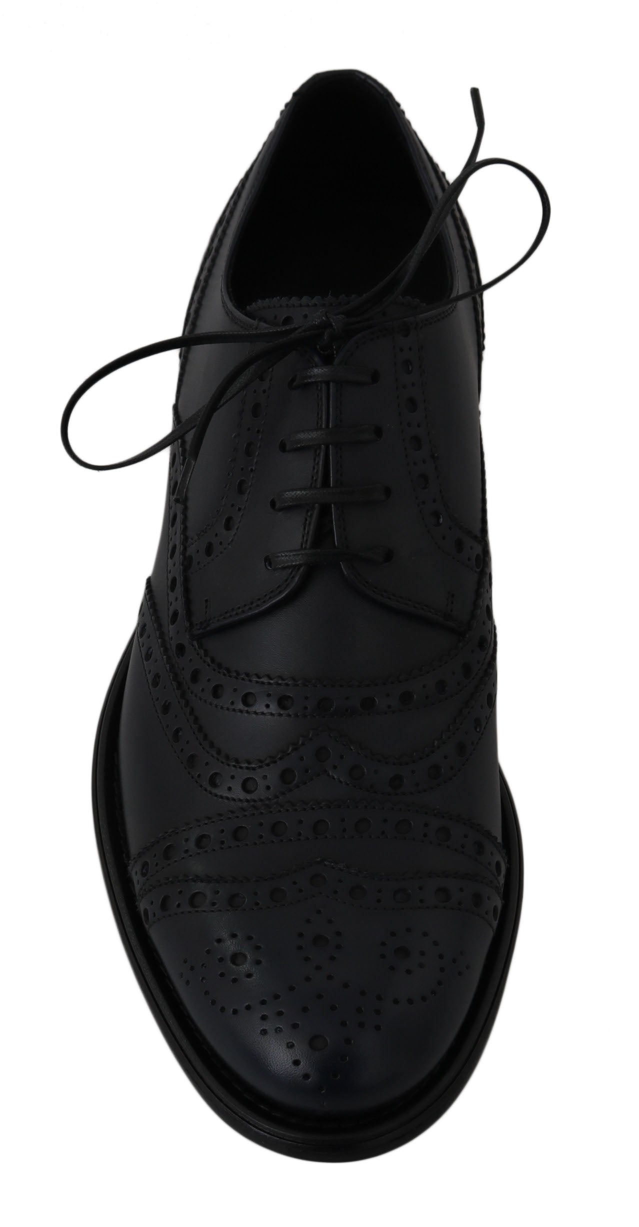 Dolce & Gabbana Blue Leather Wingtip Derby Formal Shoes