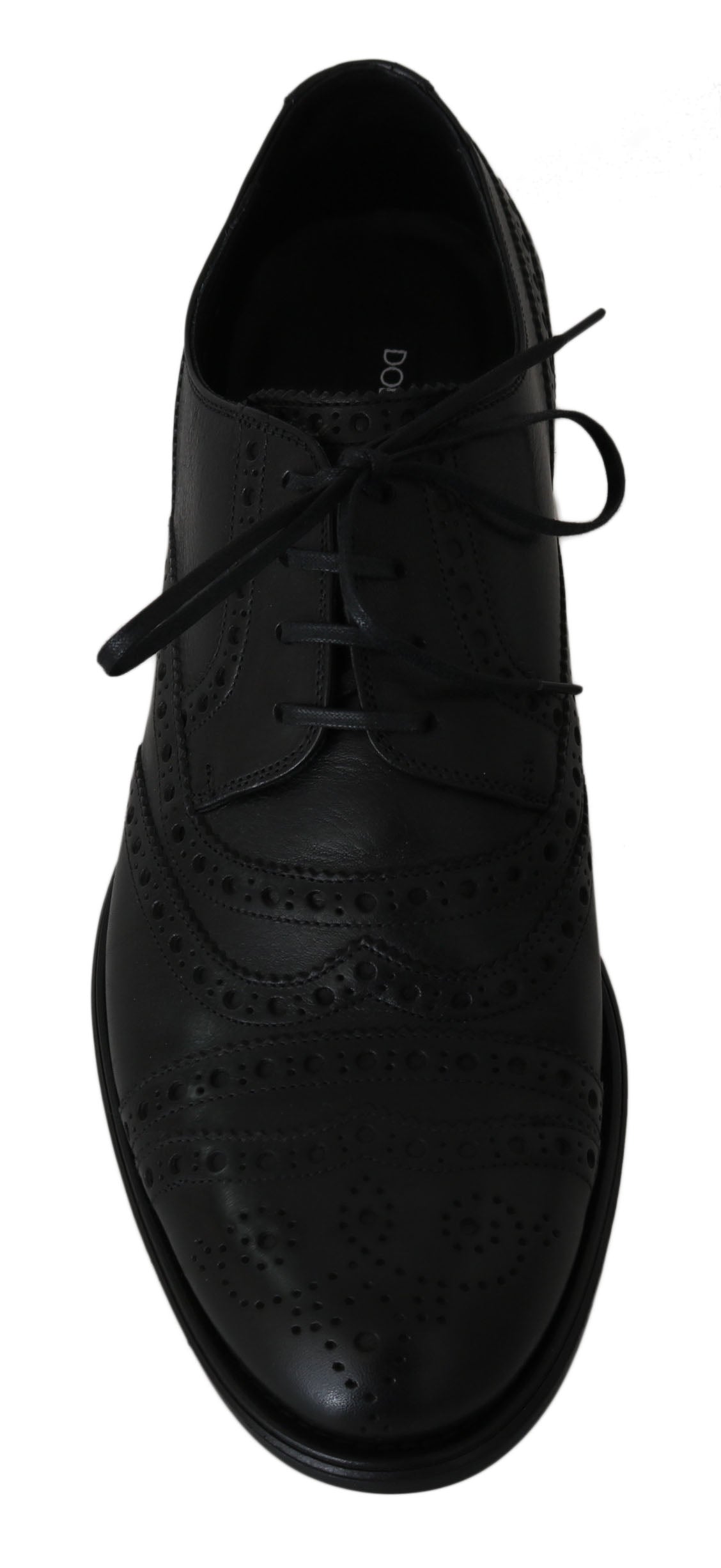 Dolce & Gabbana Black Leather Wingtip Oxford Dress Shoes
