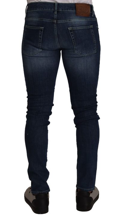 Dolce & Gabbana Blue Slim Fit Cotton Stretch Trousers Jeans