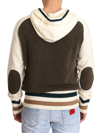 Dolce & Gabbana Beige Wool Hooded Pullover Sweater