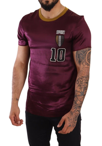 Dolce & Gabbana Purple Sport 10 Embroidery Crewneck T-shirt