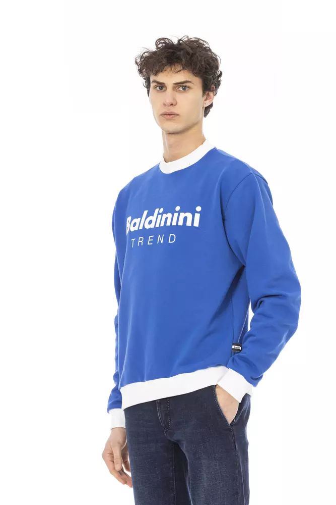 Baldinini Trend Chic Blue Hoodie with Front Logo