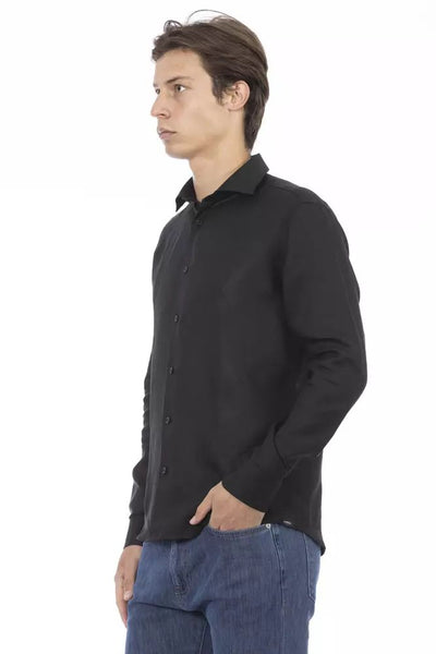 Baldinini Trend Black Linen Shirt