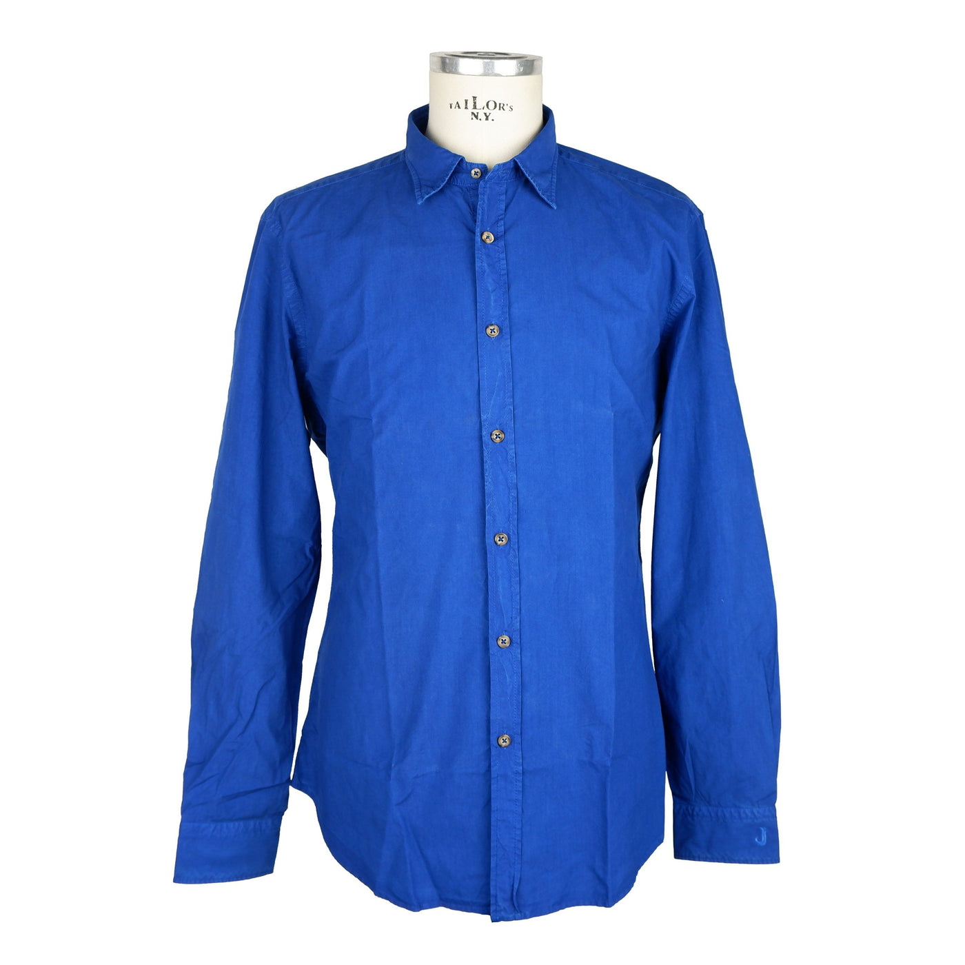Jeckerson Elegant Blue Cotton Long-Sleeve Men's Shirt