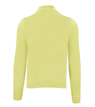 Malo Elegant Yellow High Neck Cashmere Sweater