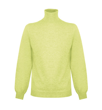 Malo Elegant Yellow High Neck Cashmere Sweater