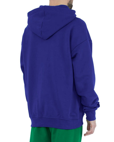Comme Des Fuckdown Blue Cotton Hooded Sweatshirt with Bold Print