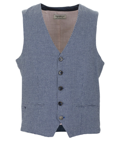 Fred Mello Abstract Cotton Vest with Button Closure