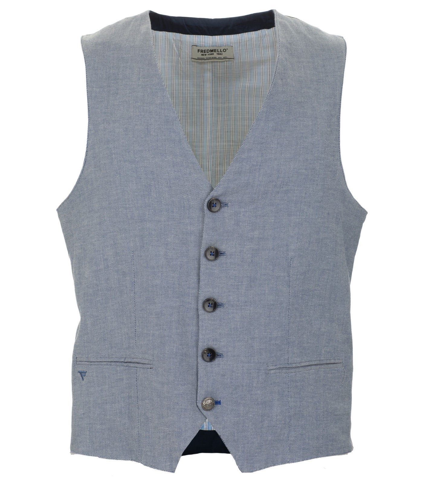 Fred Mello Blue Cotton Vest