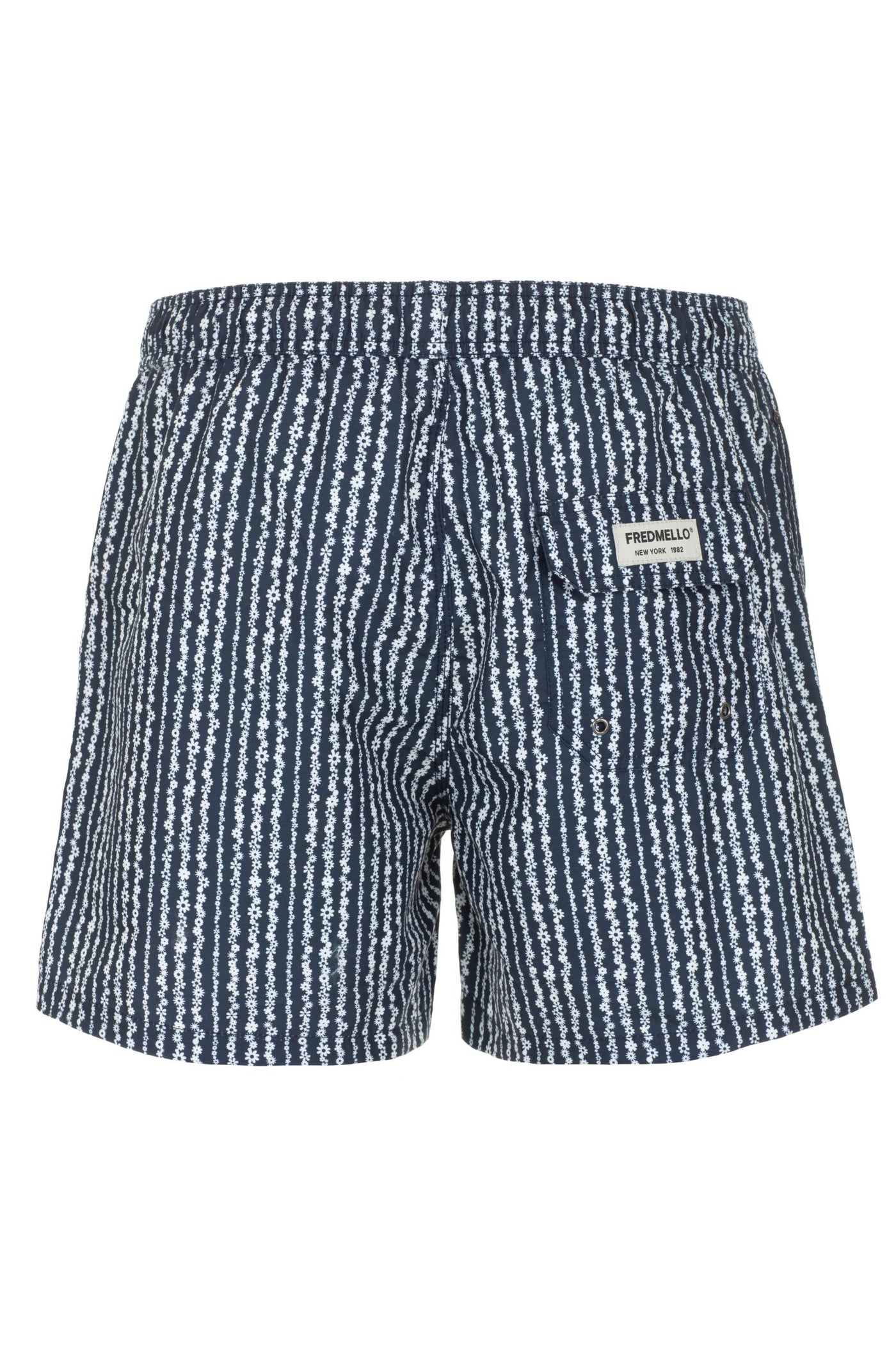 Fred Mello Trendy Oceanic Blue Beach Shorts with Logo Embroidery