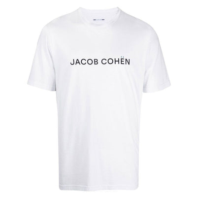 Jacob Cohen Elegant White Cotton Tee with Logo Accent