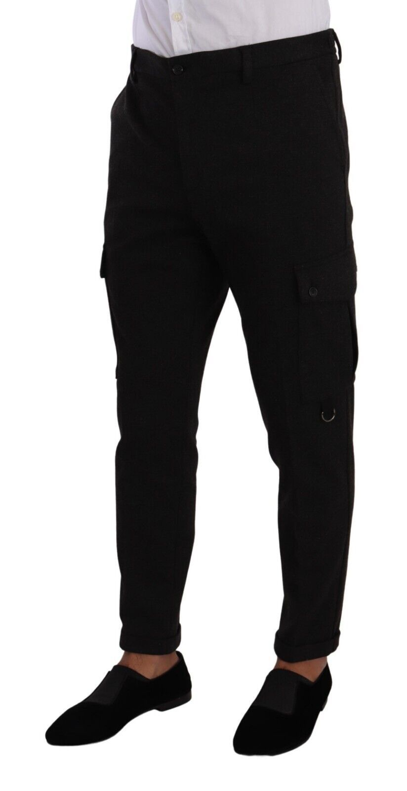 Dolce & Gabbana Black Viscose Cargo Skinny Men Trouser Pants
