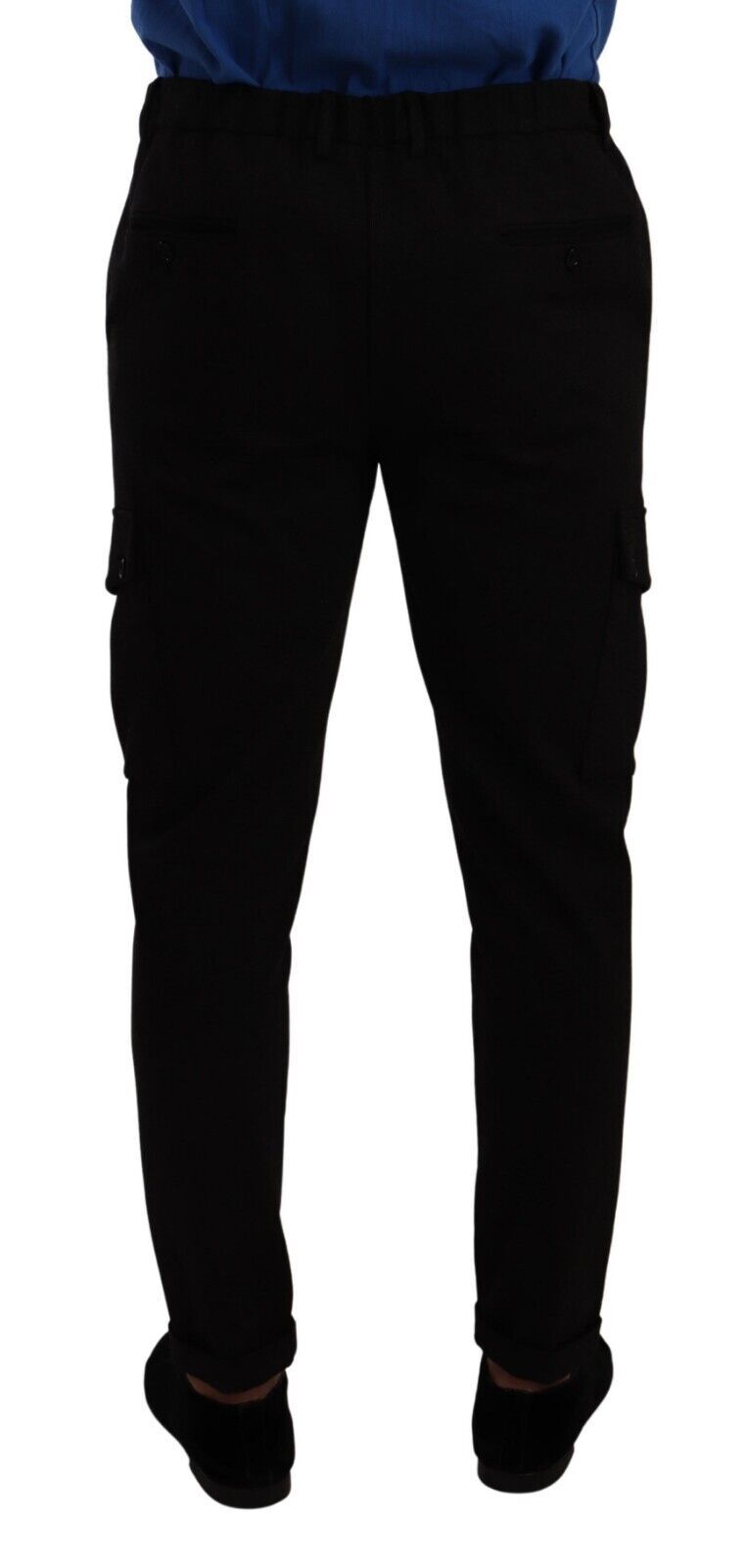 Dolce & Gabbana Black Viscose Skinny Cargo Trouser Pants
